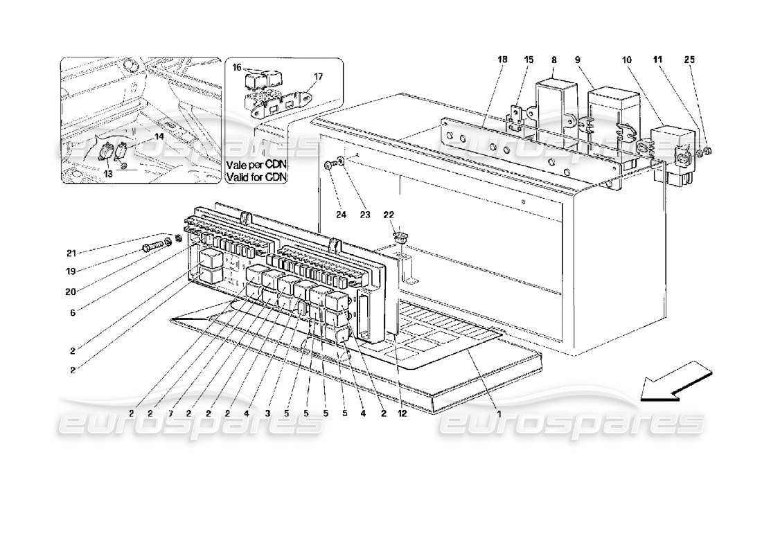 ferrari 512 m valves and relays part diagram