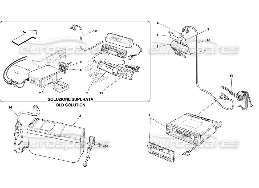 ferrari 550 maranello stereo equipment parts diagram