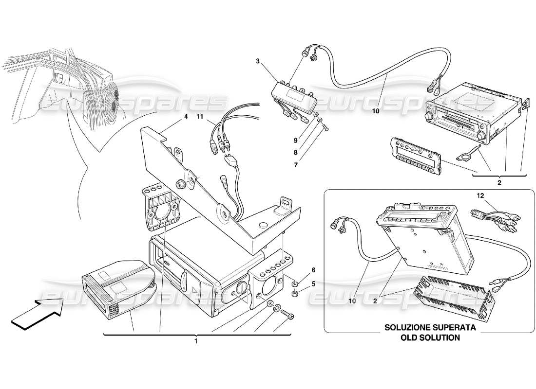 ferrari 456 m gt/m gta stereo equipment parts diagram