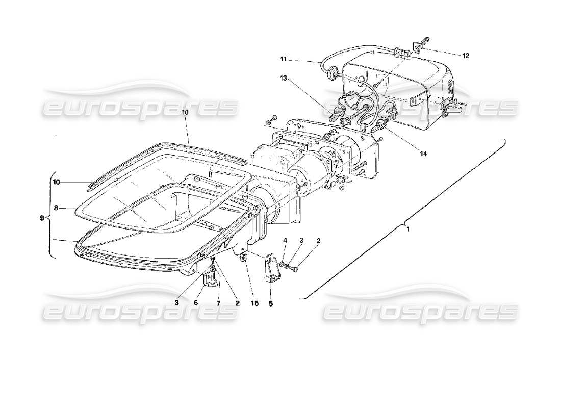 ferrari 512 m headlight part diagram