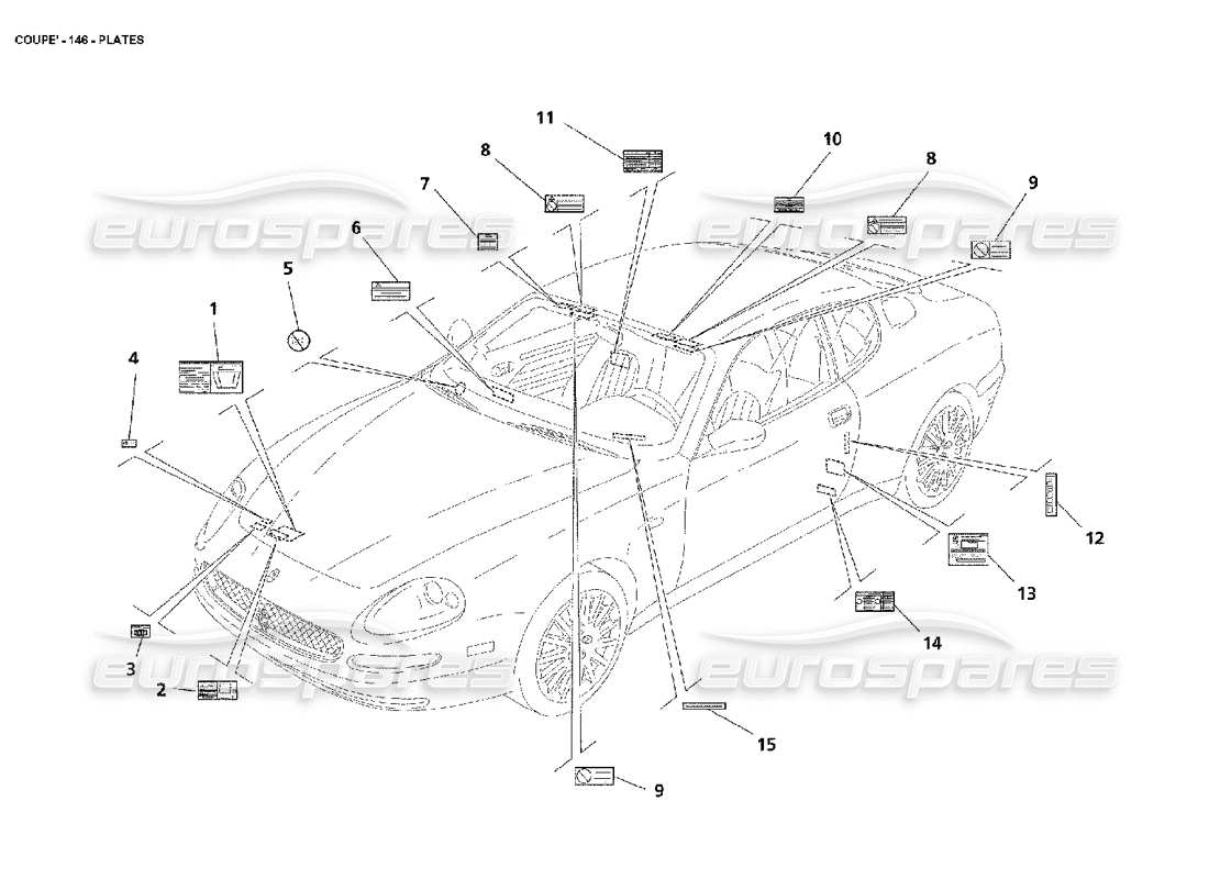 maserati 4200 coupe (2002) plates part diagram