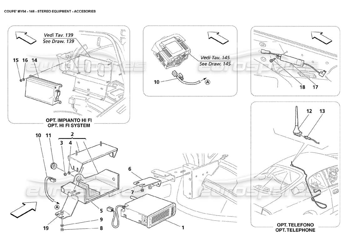 a part diagram from the Maserati 4200 Coupe (2004) parts catalogue