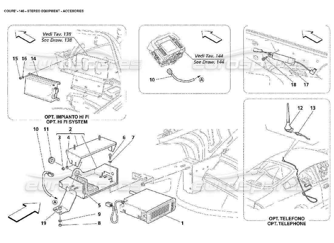 a part diagram from the maserati 4200 parts catalogue