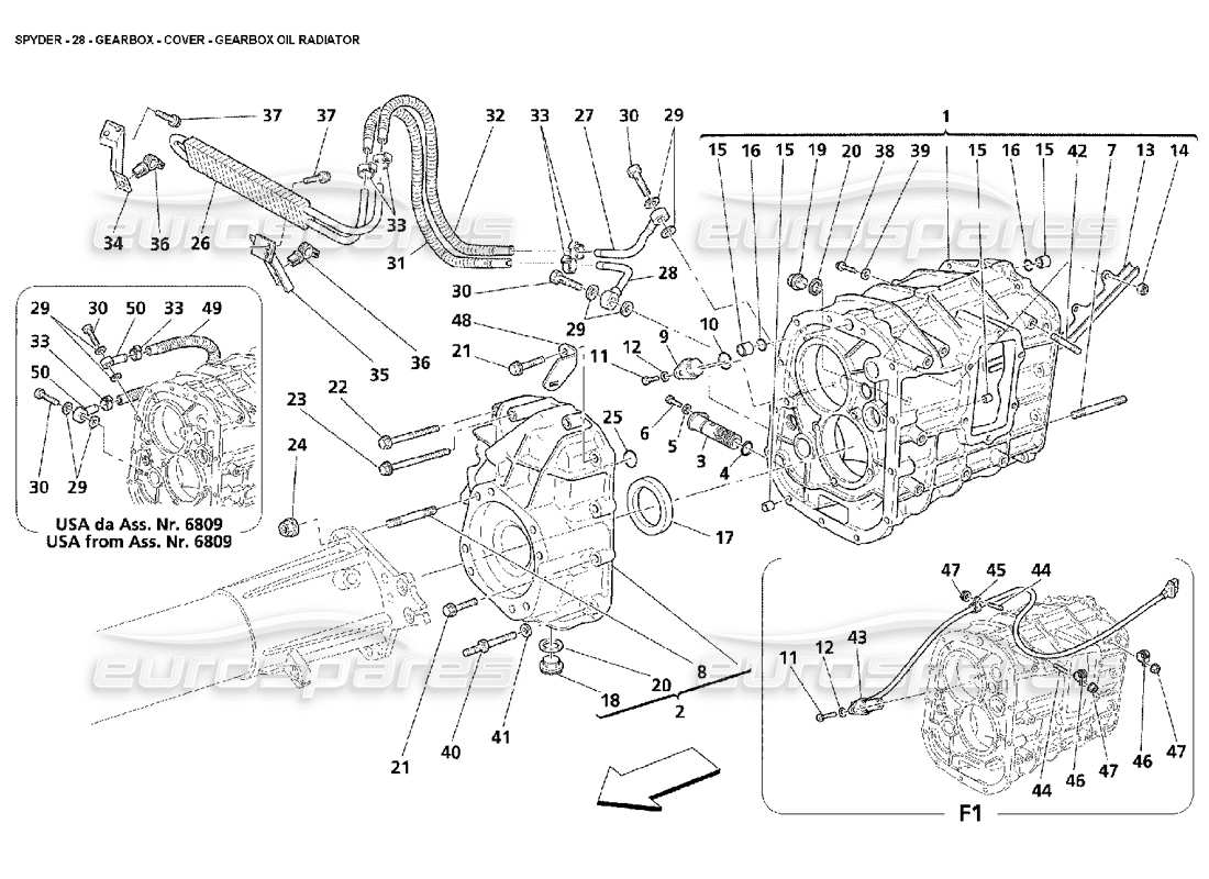 a part diagram from the maserati 4200 spyder (2002) parts catalogue
