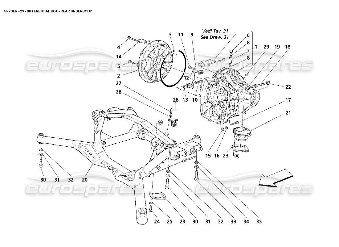 a part diagram from the Maserati 4200 Spyder (2002) parts catalogue