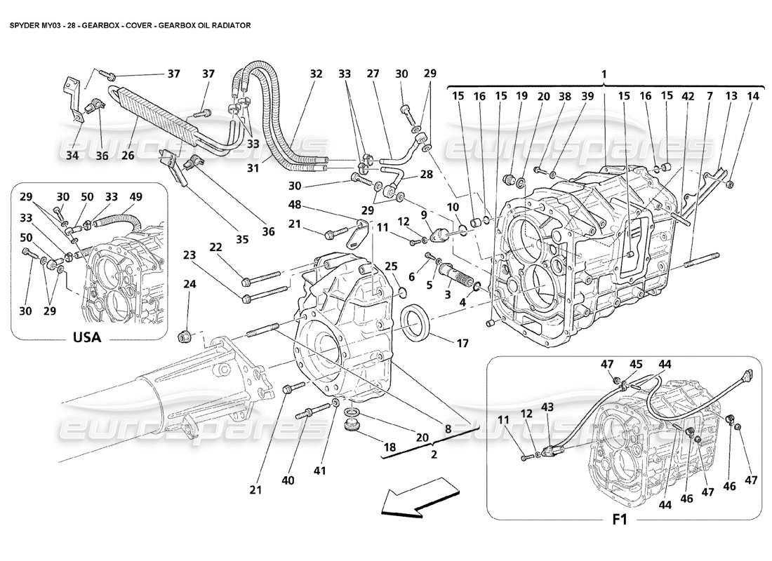 a part diagram from the maserati 4200 spyder (2003) parts catalogue