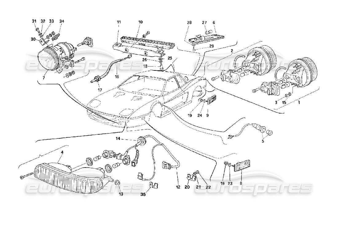 a part diagram from the ferrari 512 parts catalogue