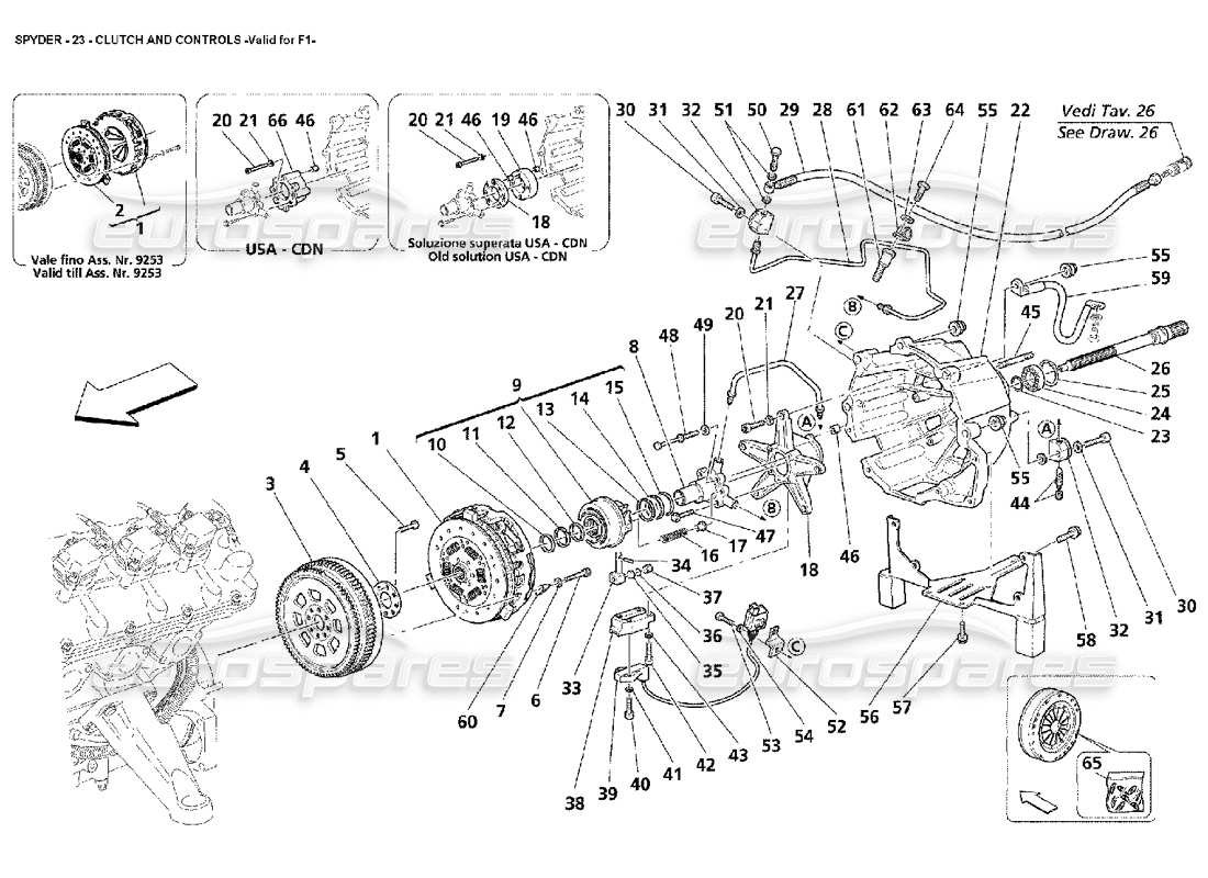 a part diagram from the maserati 4200 spyder (2002) parts catalogue