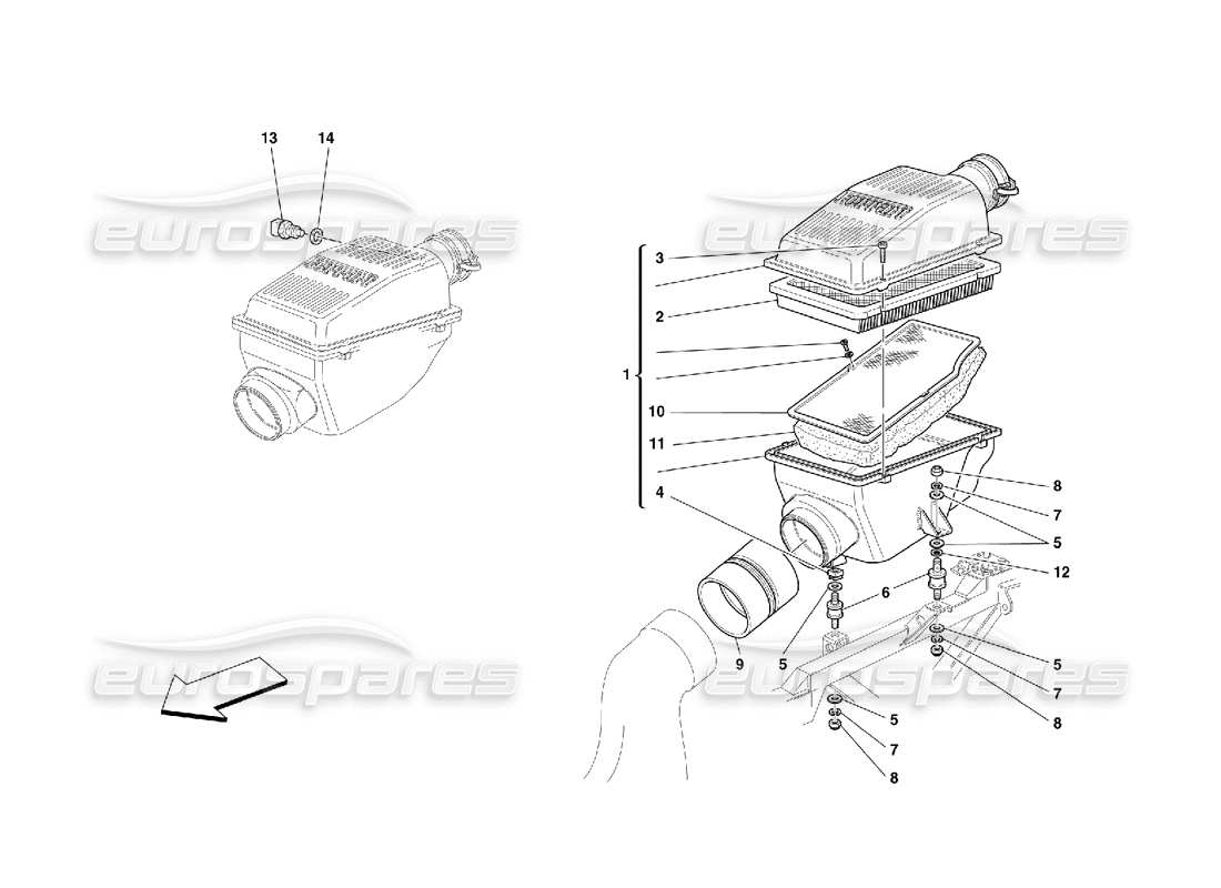 a part diagram from the ferrari 456 m gt/m gta parts catalogue