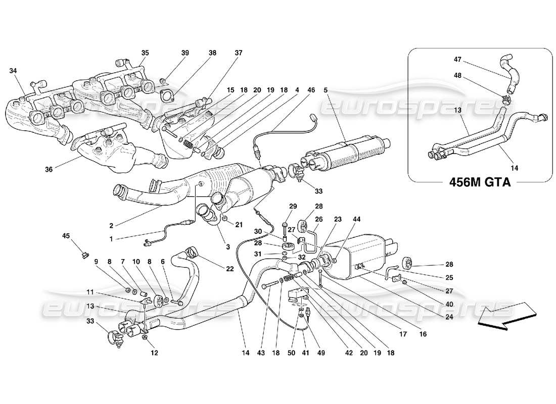 VIEW PARTS DIAGRAMS FROM THE FERRARI 456 PARTS CATALOGUE a part diagram from the ferrari 456 parts catalogue