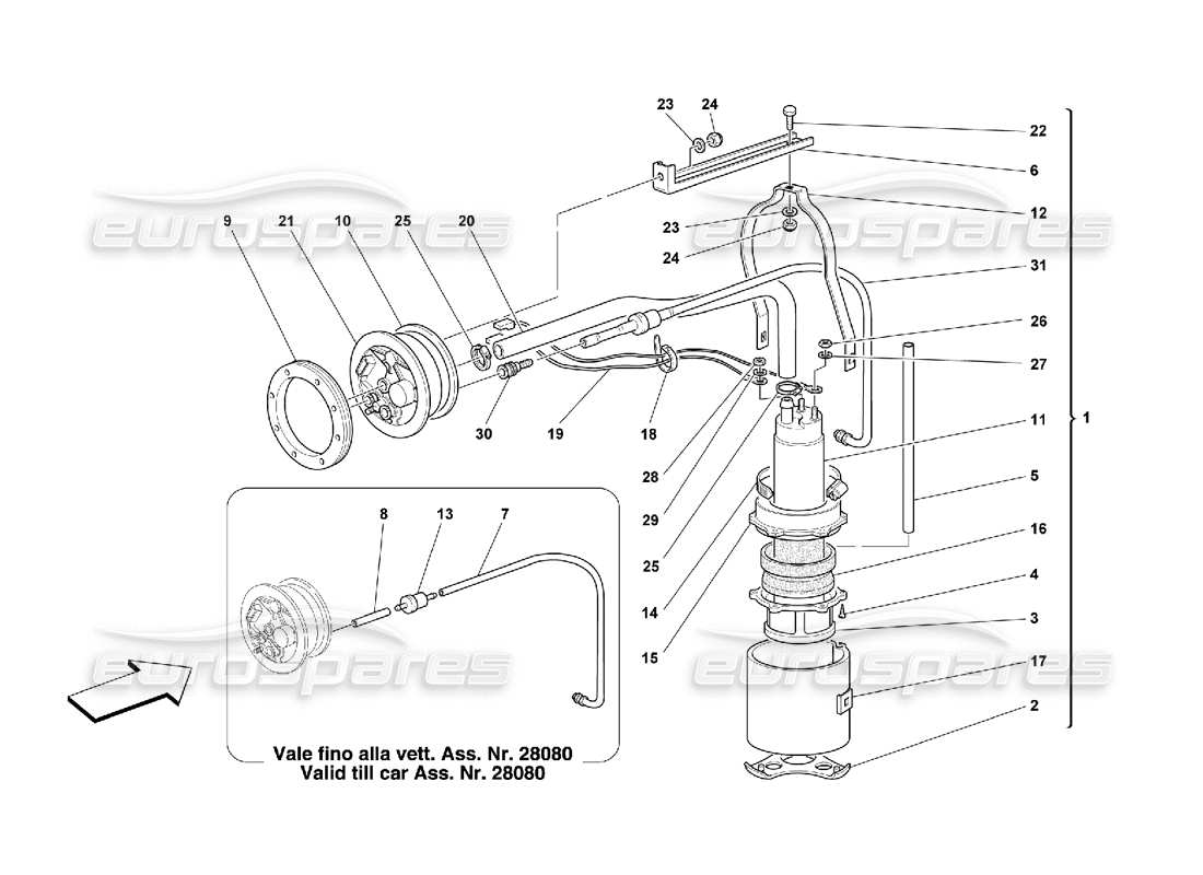 a part diagram from the ferrari 550 maranello parts catalogue