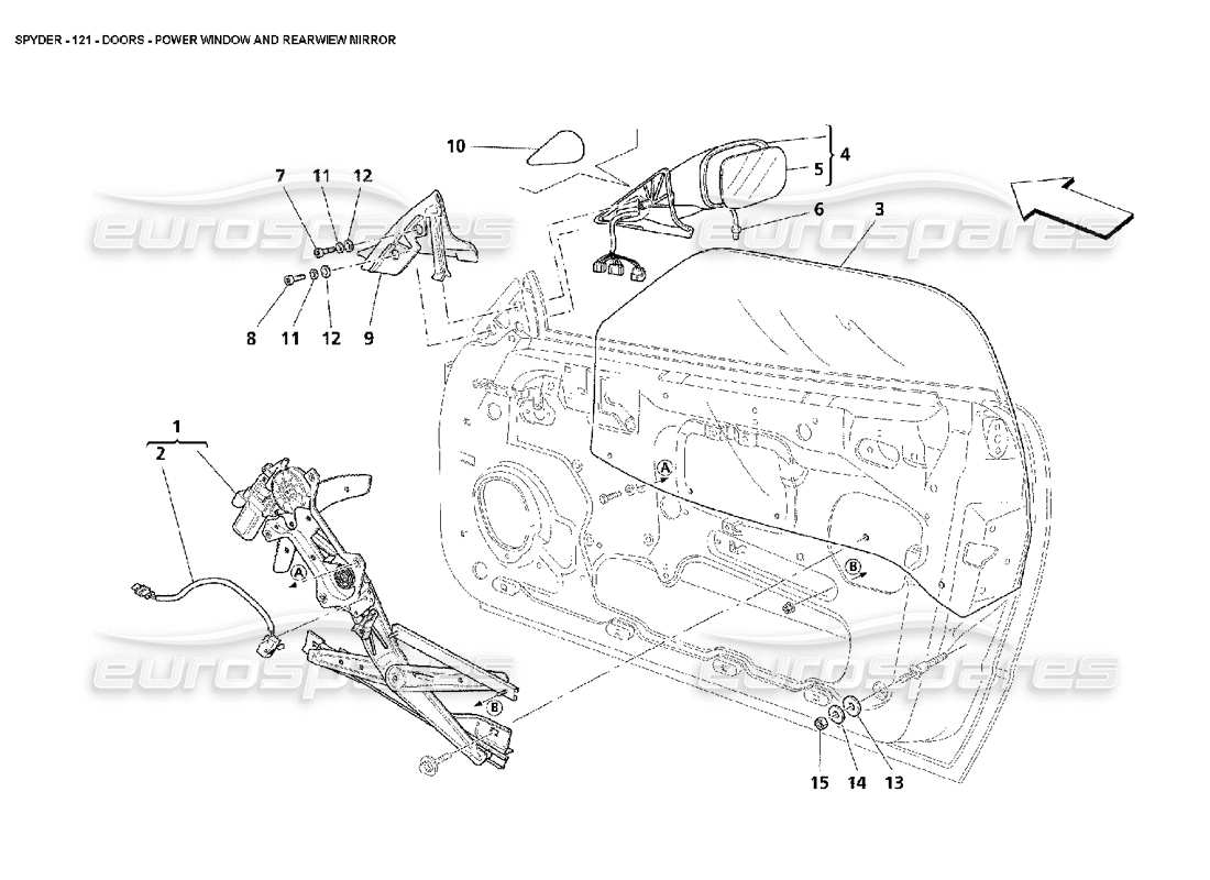 a part diagram from the Maserati 4200 Spyder (2002) parts catalogue