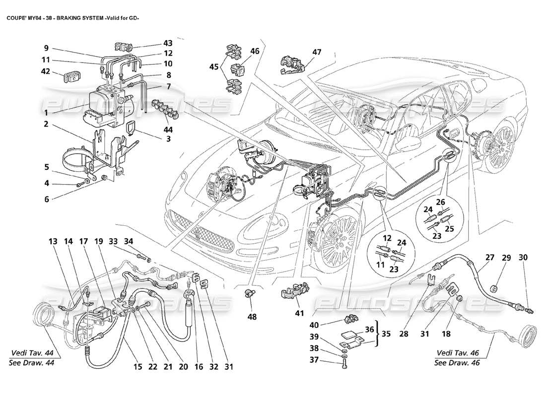 a part diagram from the Maserati 4200 Coupe (2004) parts catalogue