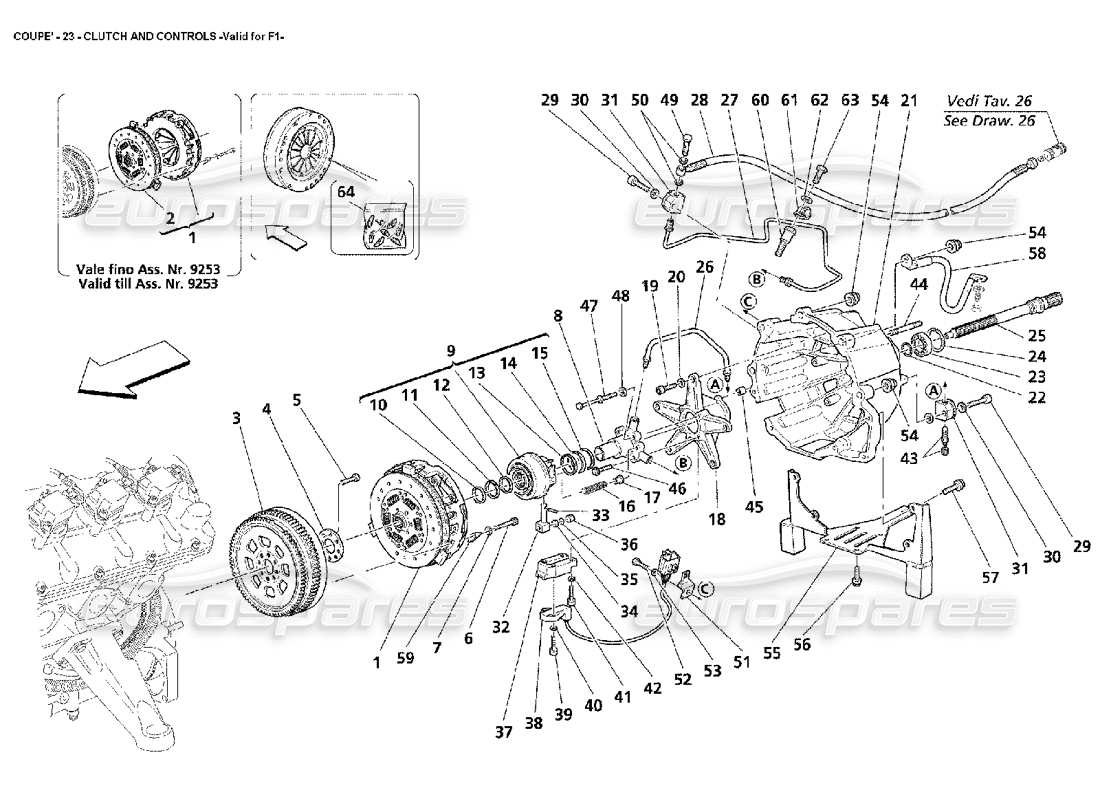 a part diagram from the maserati 4200 coupe (2002) parts catalogue