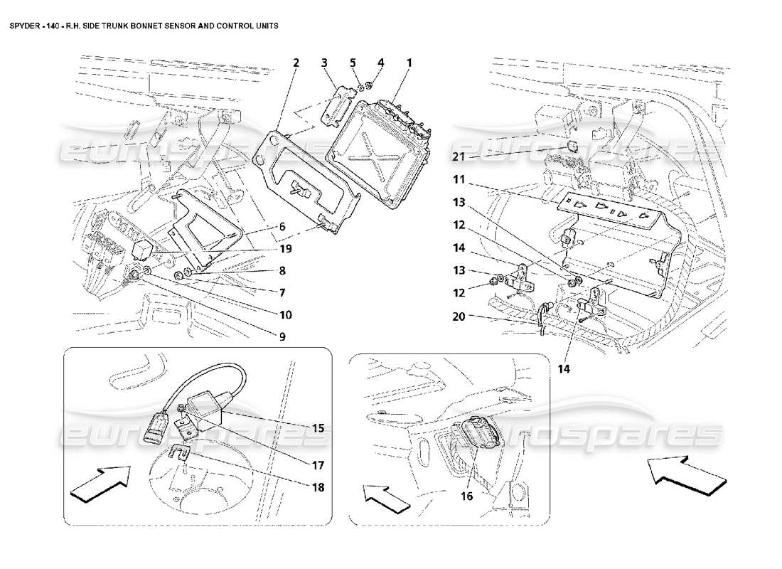 a part diagram from the maserati 4200 spyder (2002) parts catalogue
