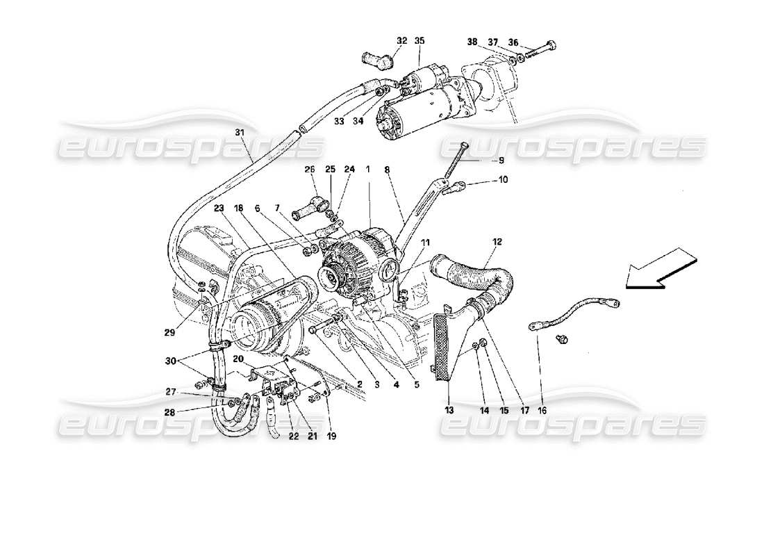 a part diagram from the ferrari 512 parts catalogue