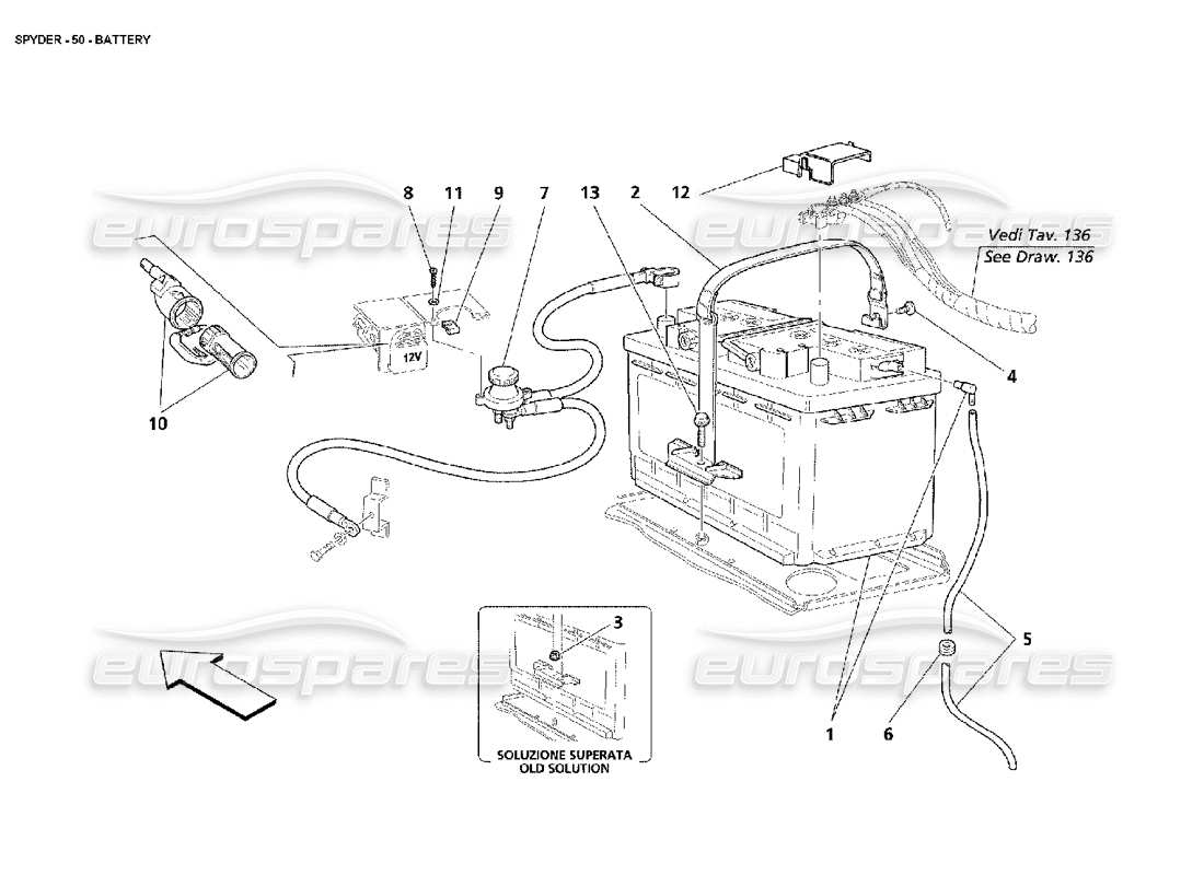 a part diagram from the maserati 4200 spyder (2002) parts catalogue