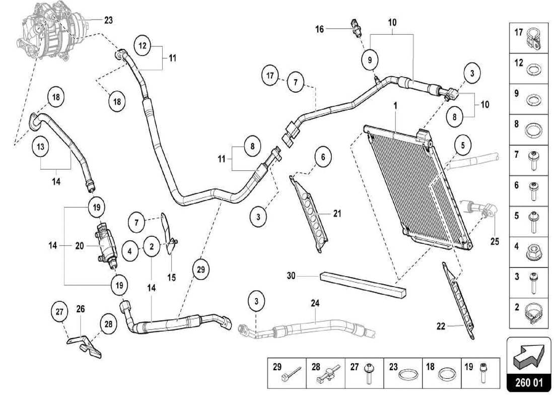 a part diagram from the lamborghini centenario spider parts catalogue