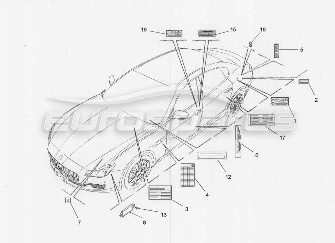 a part diagram from the maserati qtp. v8 3.8 530bhp 2014 auto parts catalogue