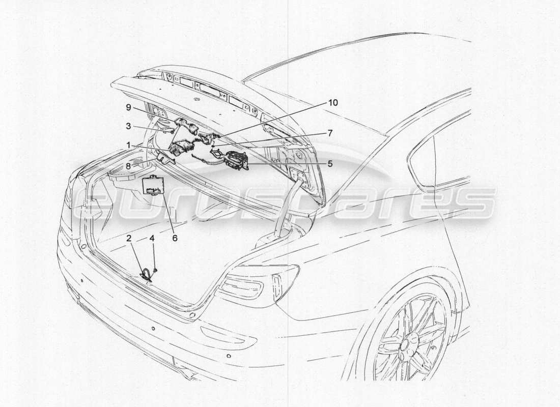 a part diagram from the maserati qtp. v8 3.8 530bhp 2014 auto parts catalogue