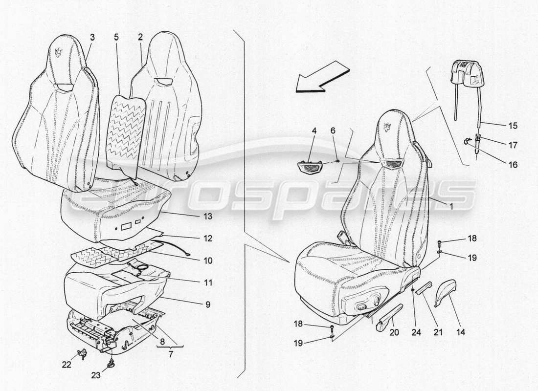 a part diagram from the maserati granturismo special edition parts catalogue
