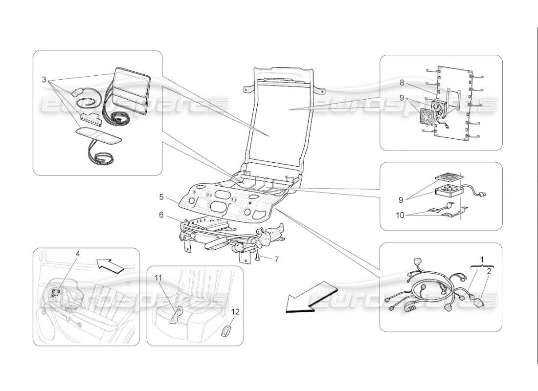 a part diagram from the maserati qtp. (2009) 4.2 auto parts catalogue