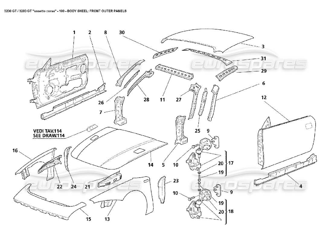 part diagram containing part number 65955100