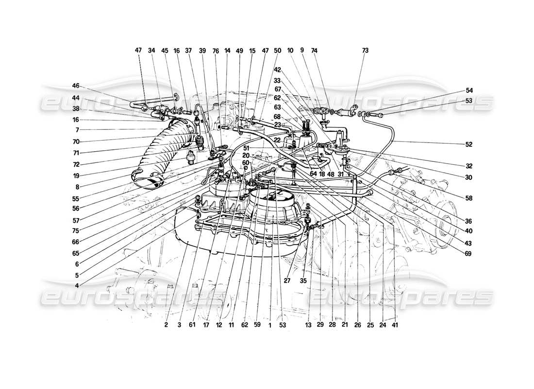 a part diagram from the ferrari mondial parts catalogue