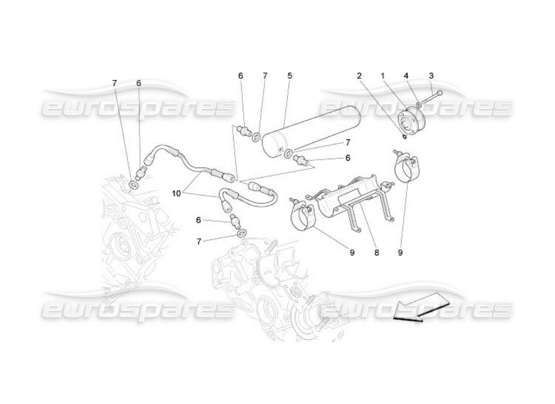 a part diagram from the maserati quattroporte m139 (2005-2013) parts catalogue
