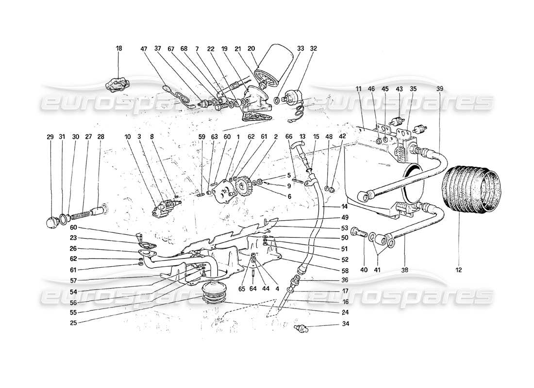a part diagram from the Ferrari 208 Turbo (1989) parts catalogue