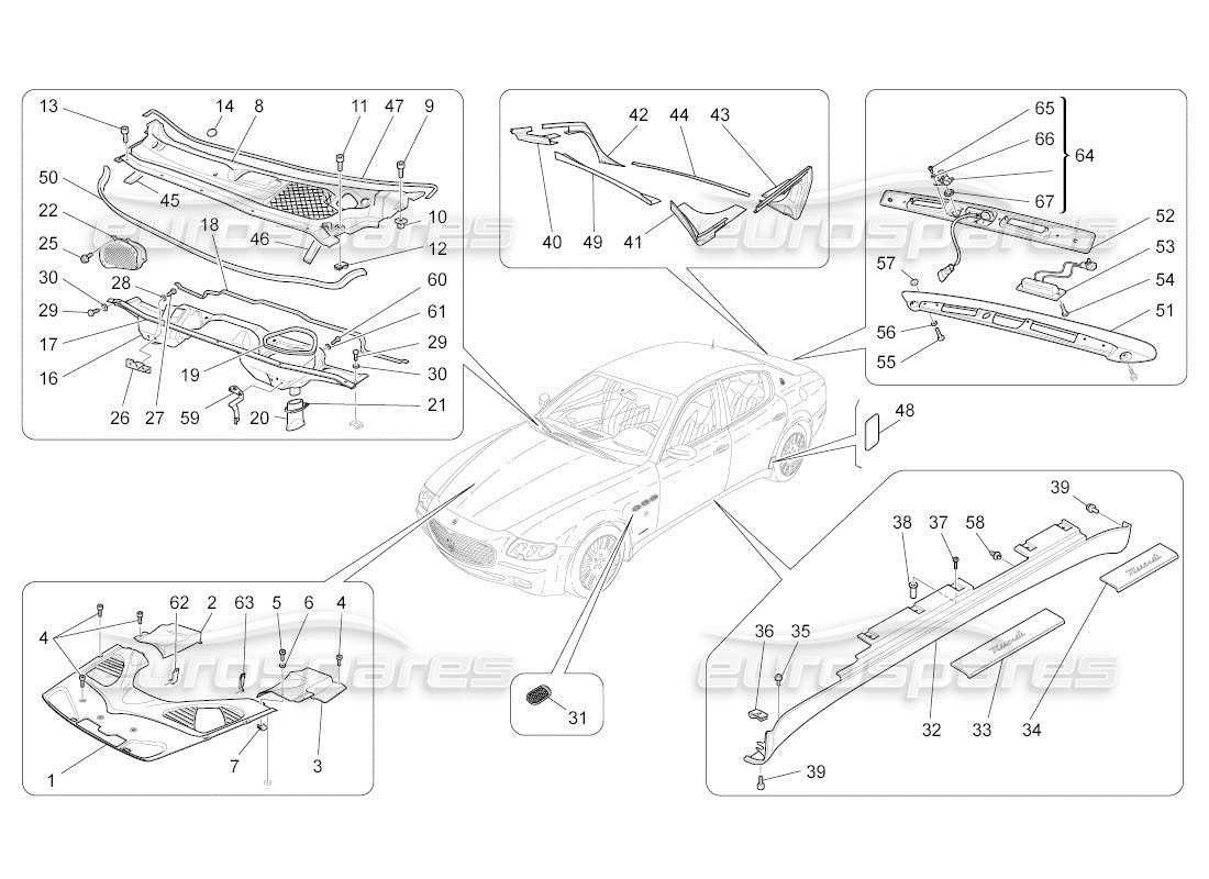 a part diagram from the maserati quattroporte m139 (2005-2013) parts catalogue