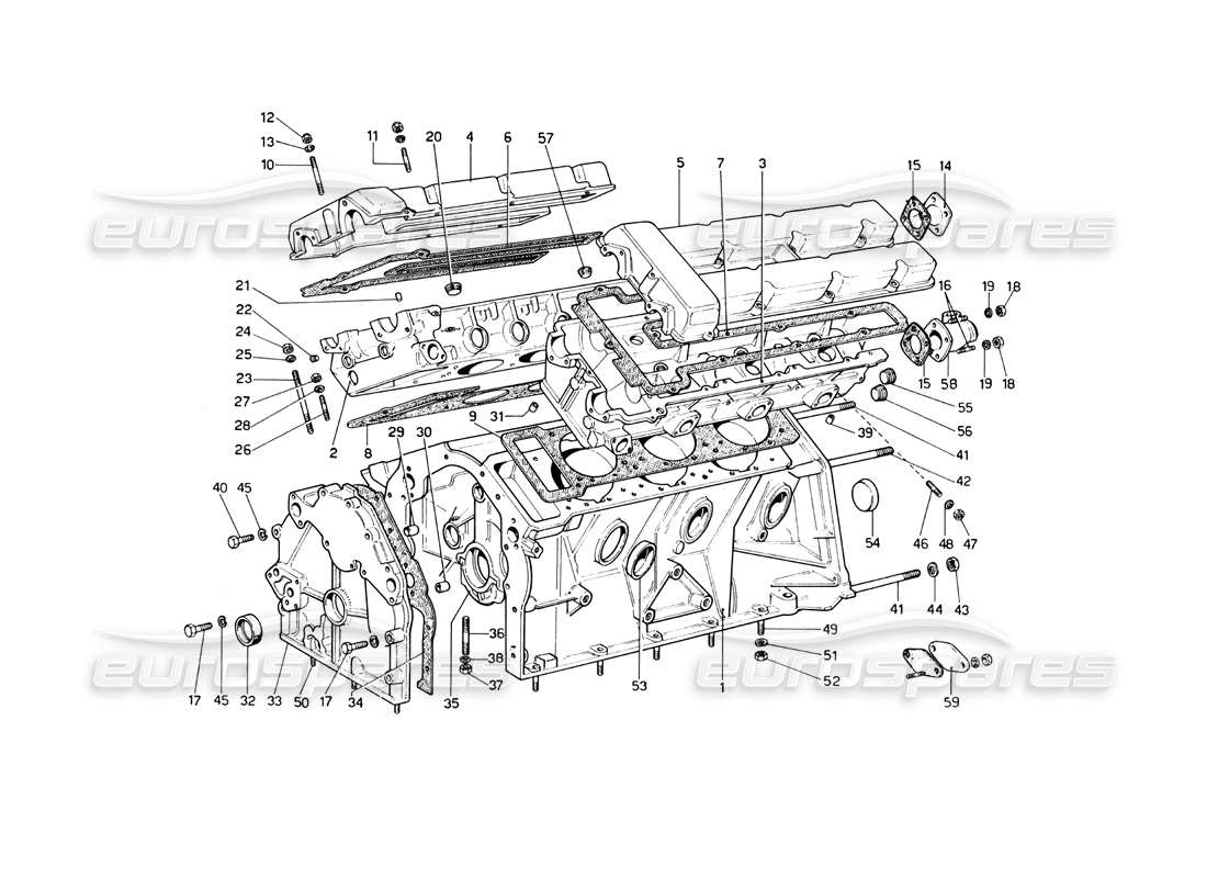 a part diagram from the Ferrari 246 Dino (1975) parts catalogue