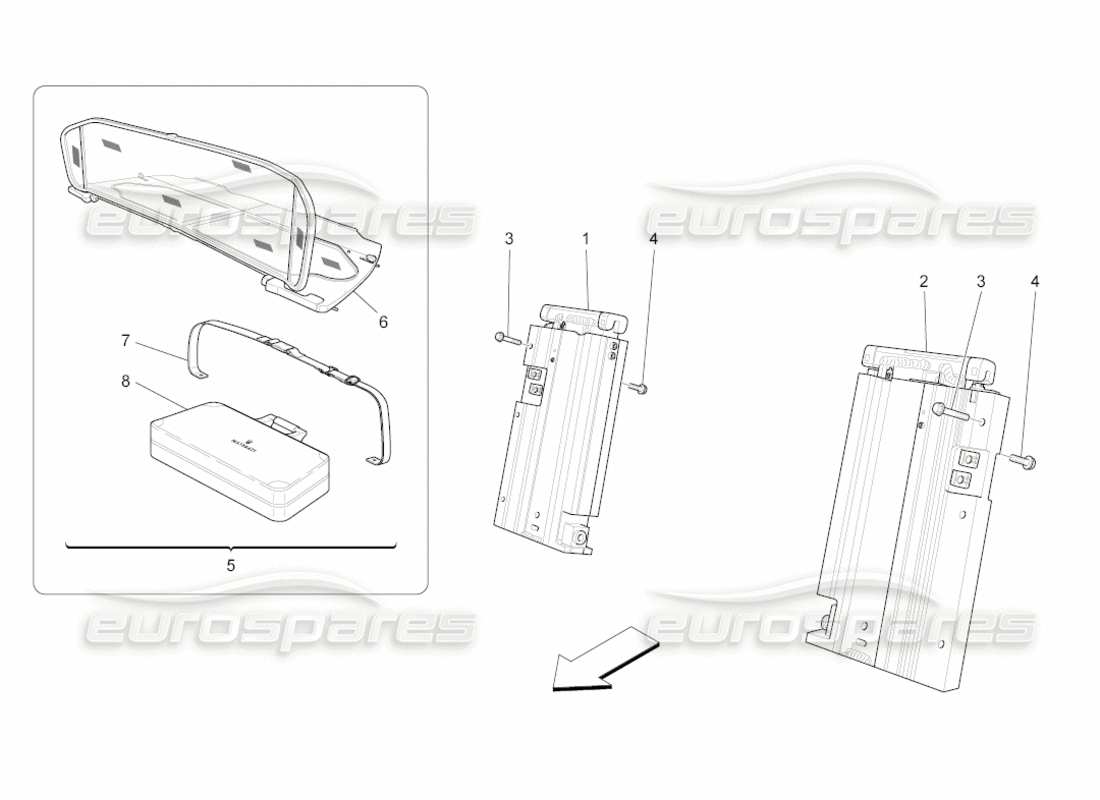 a part diagram from the Maserati GranCabrio (2011) 4.7 parts catalogue