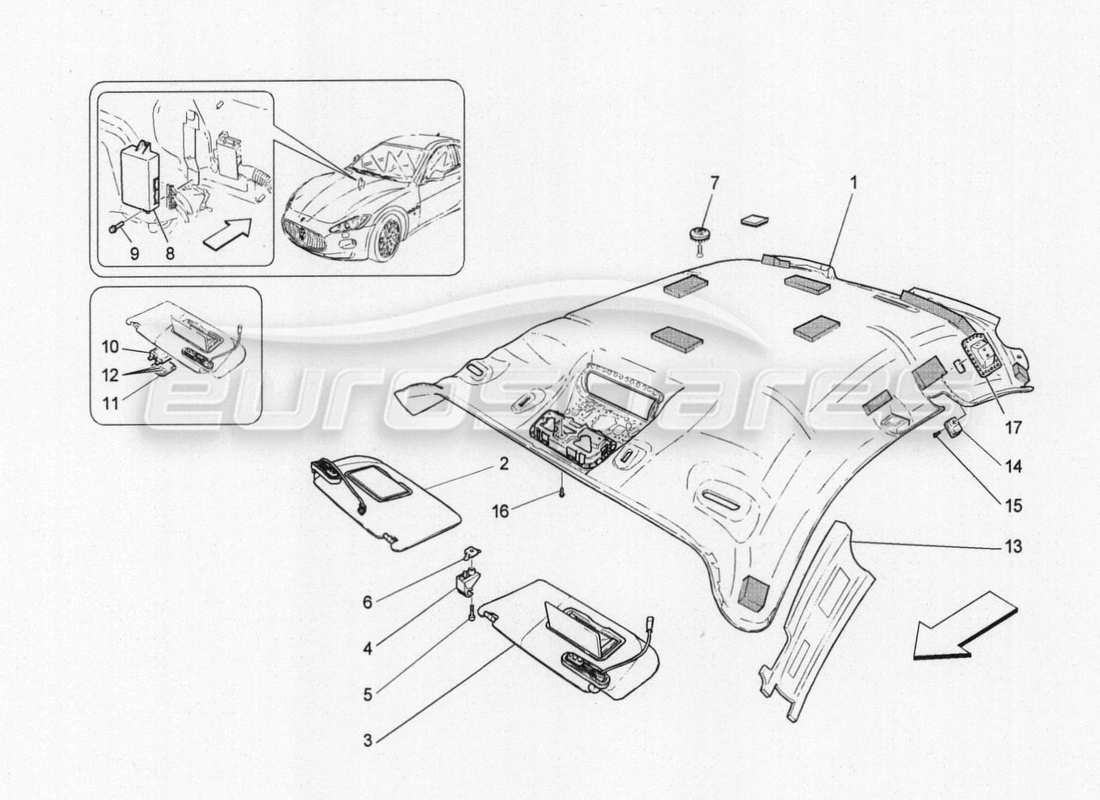 a part diagram from the maserati granturismo parts catalogue
