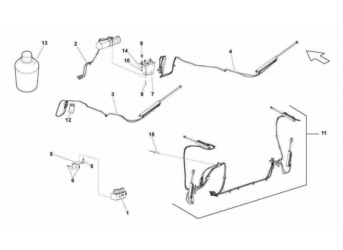 a part diagram from the Lamborghini Gallardo LP570-4s Perform parts catalogue