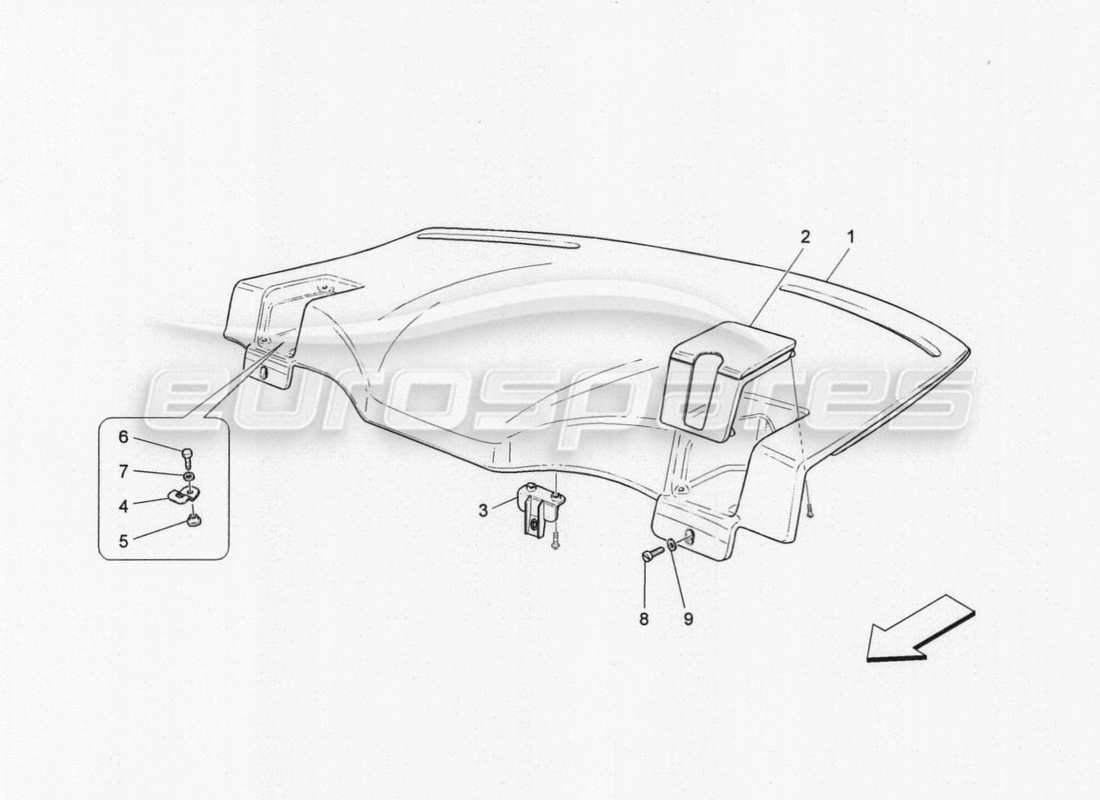 a part diagram from the maserati granturismo parts catalogue