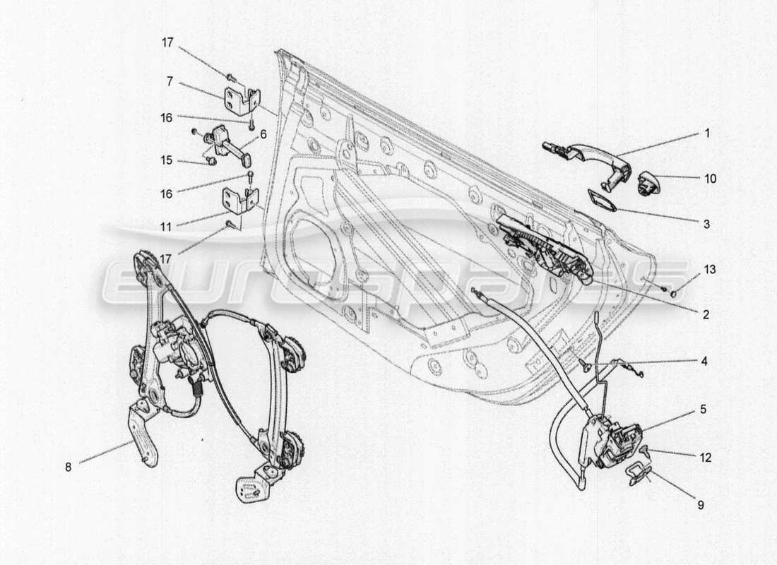 a part diagram from the maserati quattroporte m156 (2014 onwards) parts catalogue