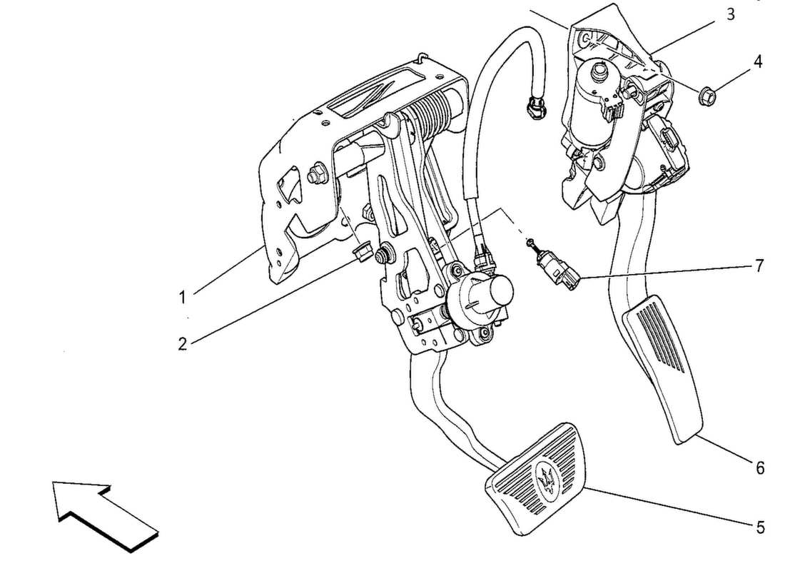 a part diagram from the maserati quattroporte m156 (2014 onwards) parts catalogue