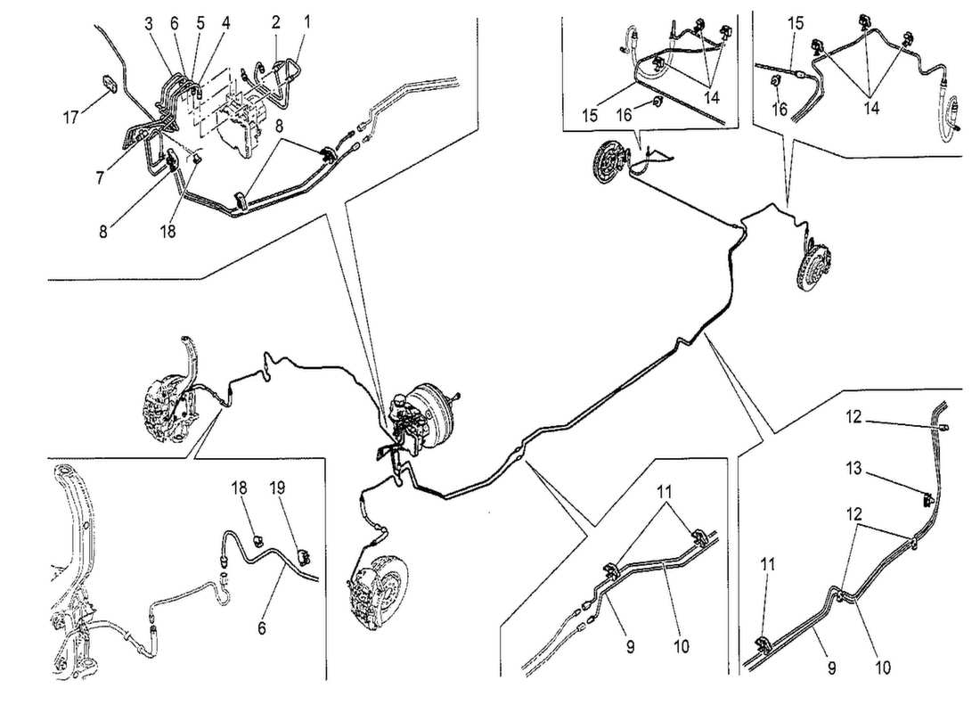 a part diagram from the maserati quattroporte m156 (2014 onwards) parts catalogue