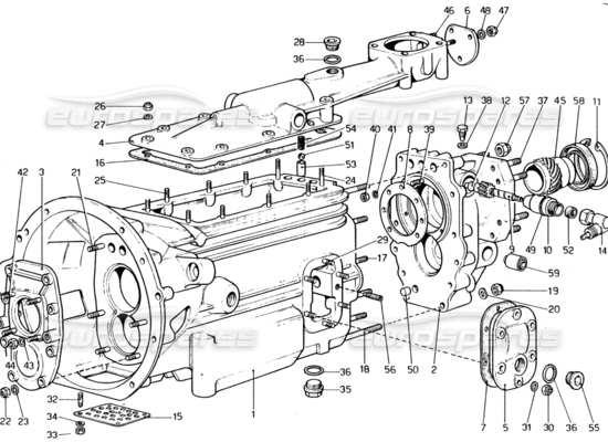 a part diagram from the ferrari 365 gt4 2+2 (1973) parts catalogue