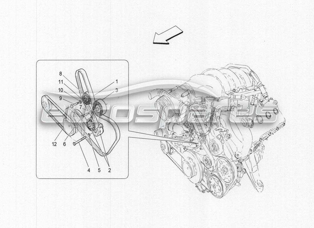 a part diagram from the maserati grancabrio mc centenario parts catalogue
