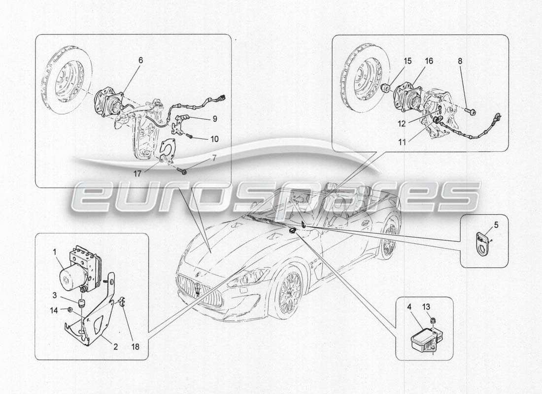 a part diagram from the maserati grancabrio parts catalogue