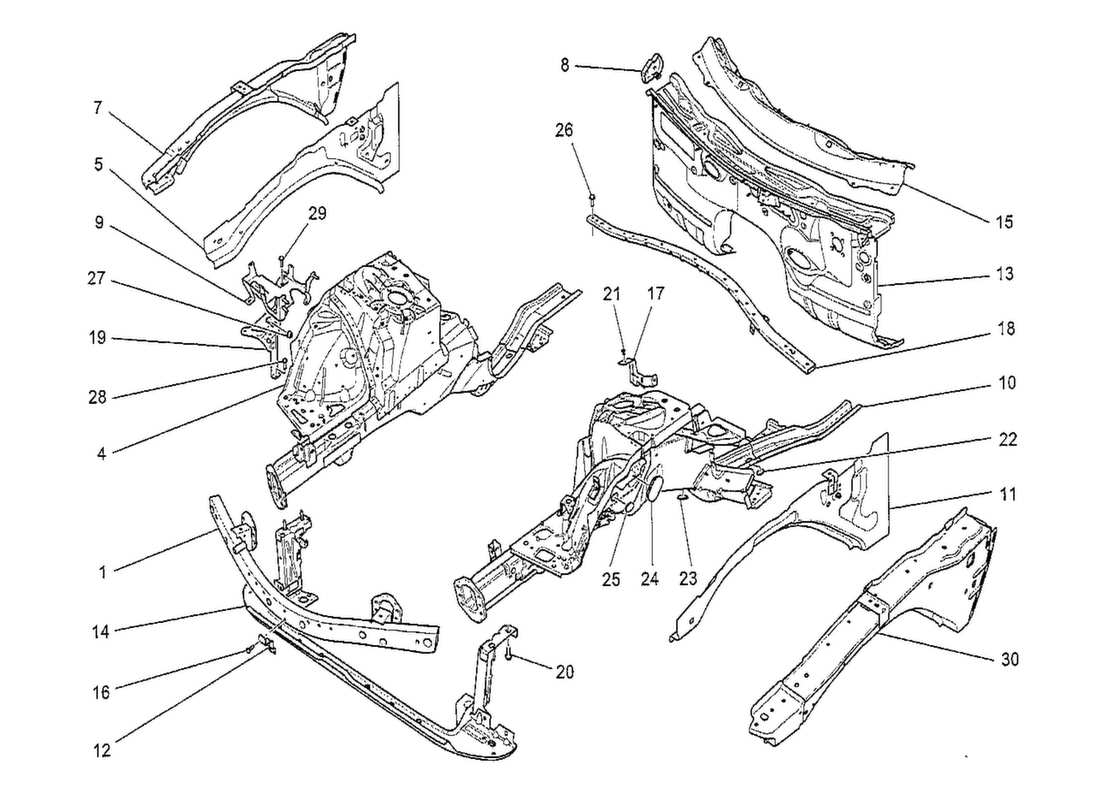 a part diagram from the maserati quattroporte m156 (2014 onwards) parts catalogue