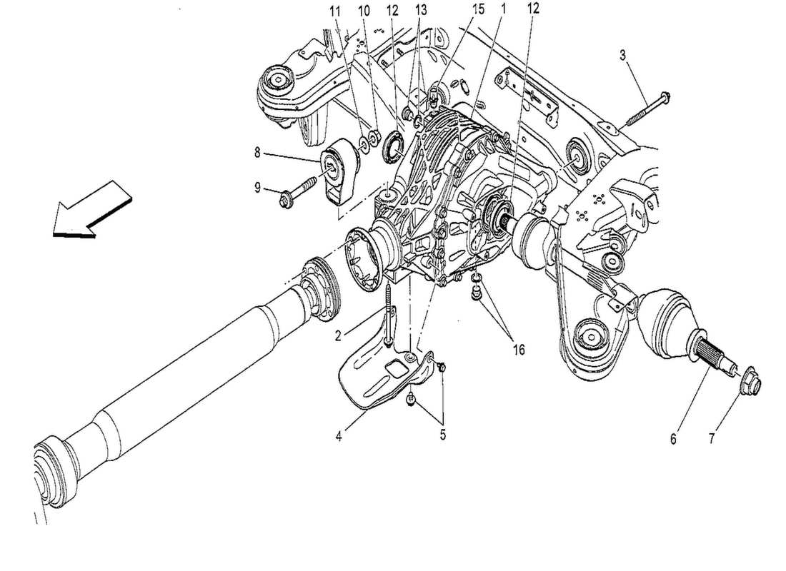 a part diagram from the Maserati QTP. V8 3.8 530bhp 2014 parts catalogue
