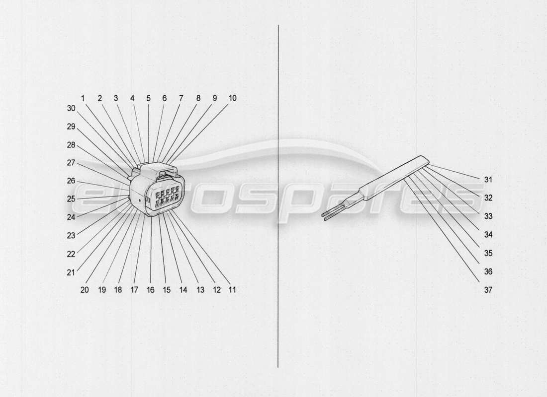 a part diagram from the maserati quattroporte m156 (2014 onwards) parts catalogue