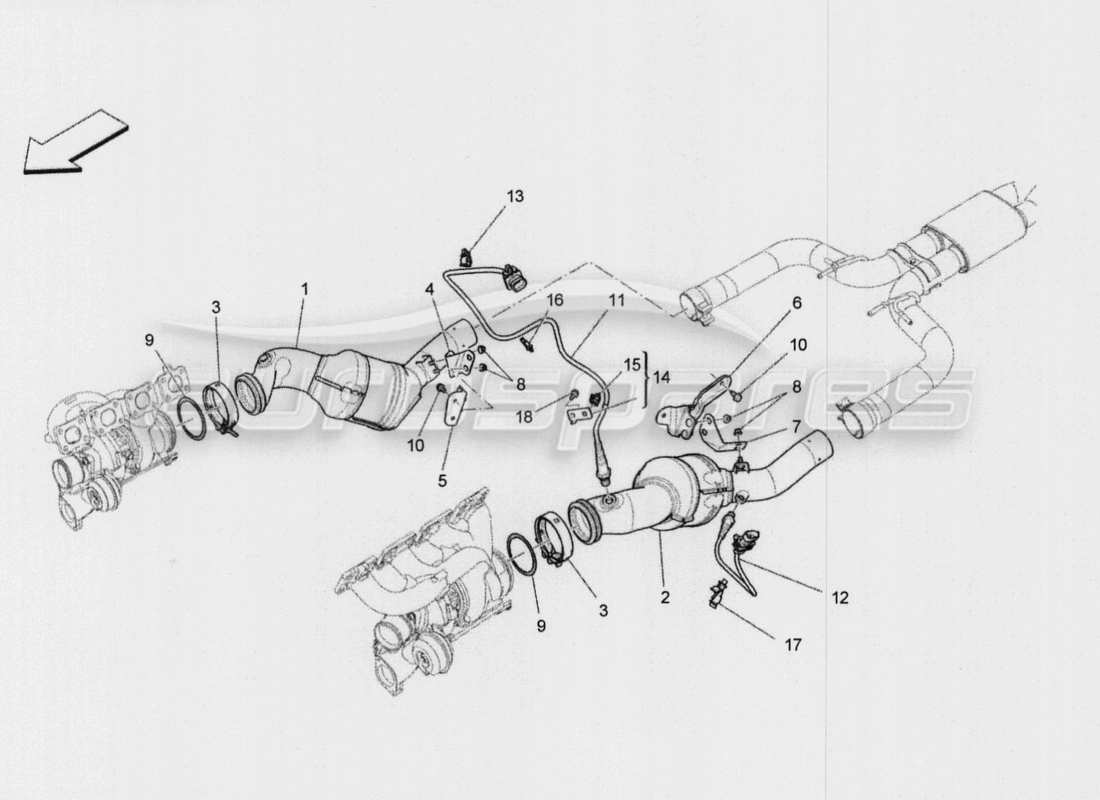 a part diagram from the maserati qtp. v8 3.8 530bhp auto 2015 parts catalogue