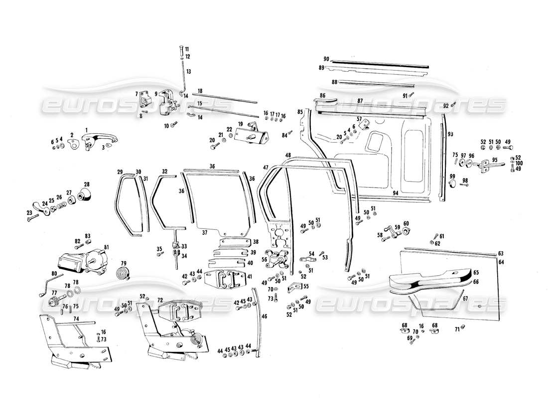 a part diagram from the maserati qtp.v8 4.7 (s1 & s2) 1967 parts catalogue
