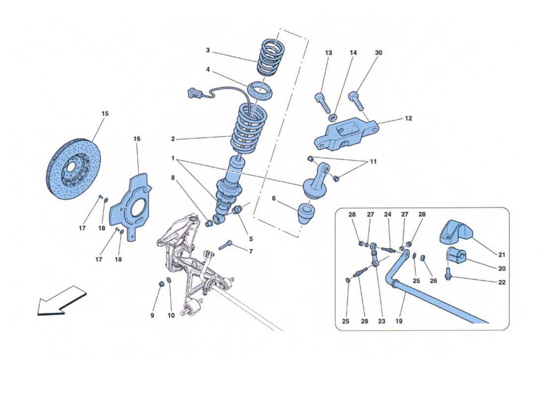a part diagram from the ferrari 458 parts catalogue