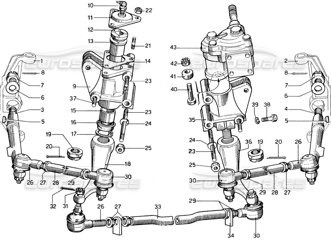 a part diagram from the ferrari 365 gtb4 daytona (1969) parts catalogue