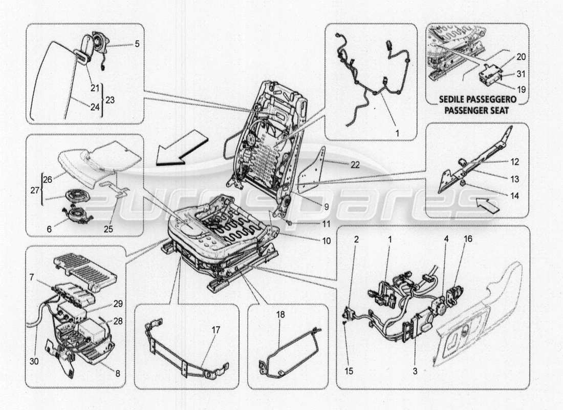 a part diagram from the maserati qtp. v8 3.8 530bhp 2014 auto parts catalogue